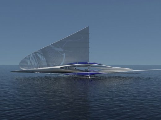 Fresnel Hydrofoil Trimaran Sailboat