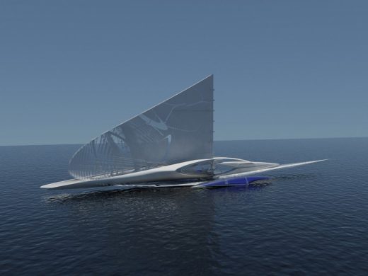 Fresnel Hydrofoil Trimaran Sailboat