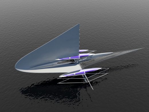 Fresnel Hydrofoil Trimaran Sailboat