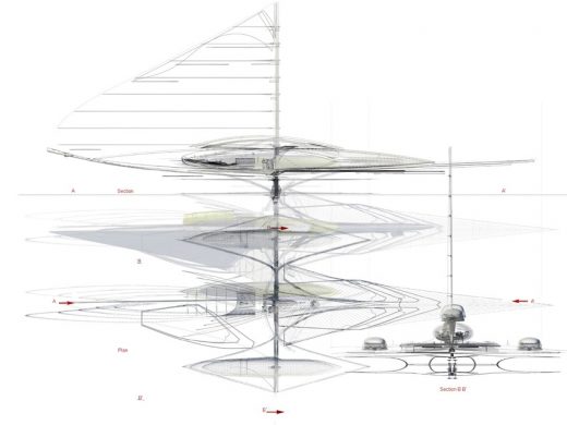 Fresnel Hydrofoil Trimaran Sailboat