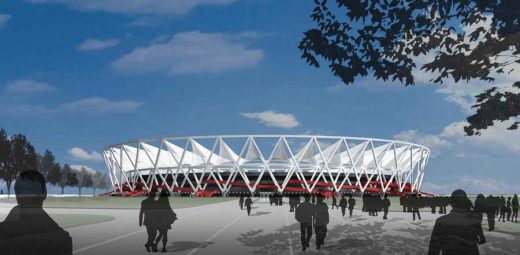 Jawaharlal Nehru Stadium design by von Gerkan, Marg & Partners