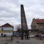 Holešovice Prague railway sculpture