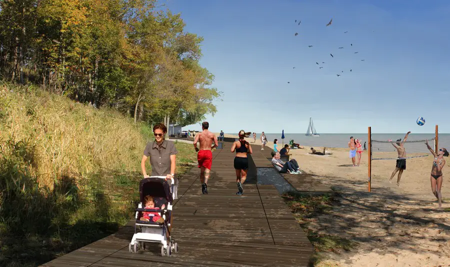 Rosewood Beach in Highland Park, Illinois