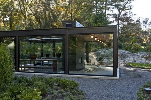 Glass House in the Garden in Massachusetts