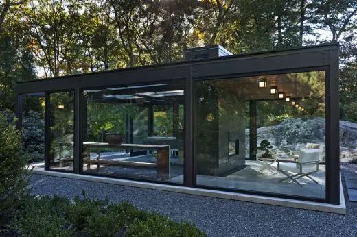 Glass House in the Garden in Massachusetts