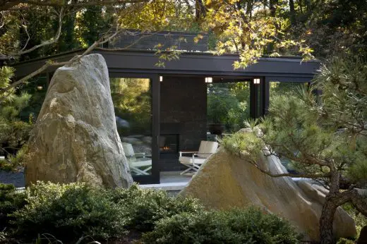 Glass House in the Garden in Massachusetts