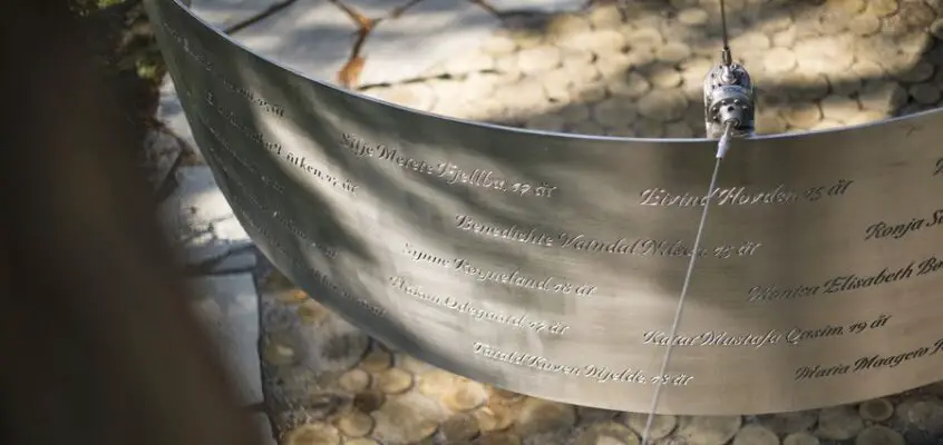 Memorial at Utøya, Norway: July 22