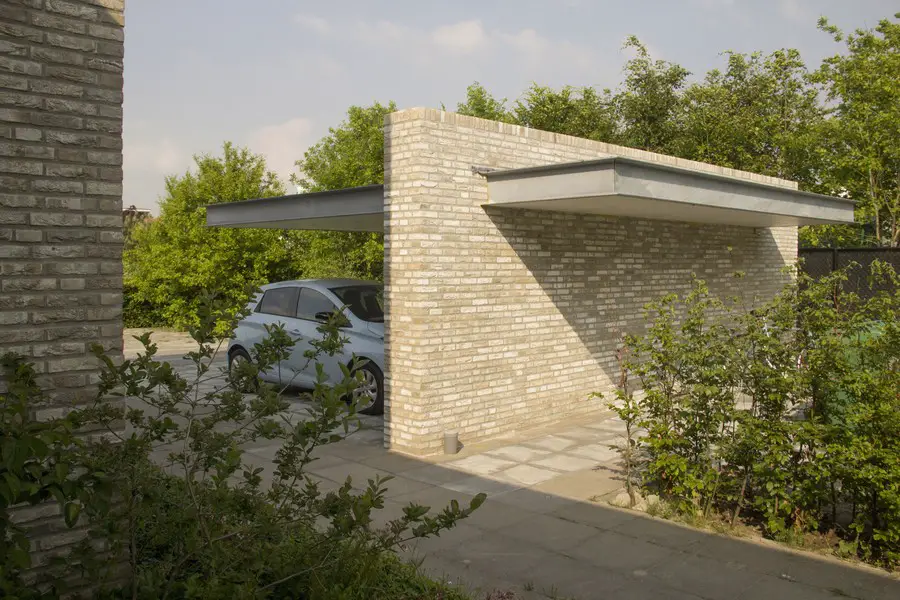 Unique Carport in Almere, Netherlands brick wall