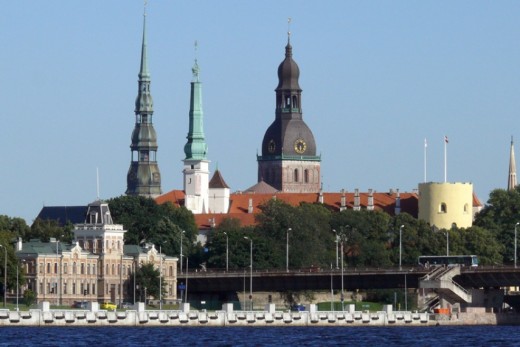 Latvia capital Riga buildings