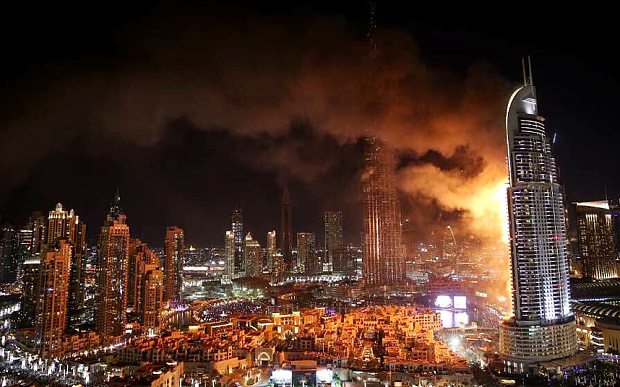 The Address Dubai hotel building fire