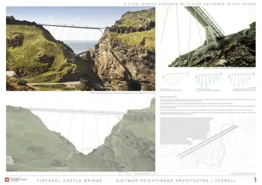 Tintagel Castle Bridge Contest Design by Dietmar Feichtinger Architectes