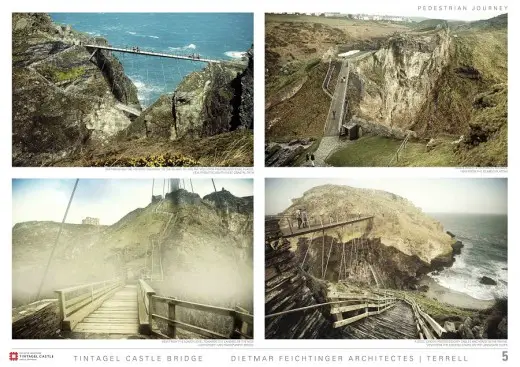 Tintagel Castle Bridge Contest Design by Dietmar Feichtinger Architectes