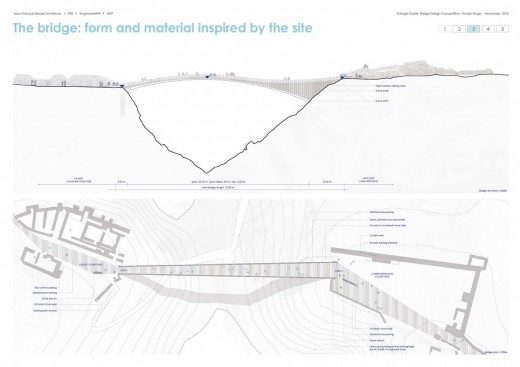 Tintagel Castle Bridge Contest Design by Jean-François Blassel Architecte