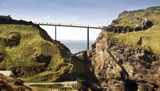 Tintagel Castle Bridge Contest Design by Marks Barfield Architects