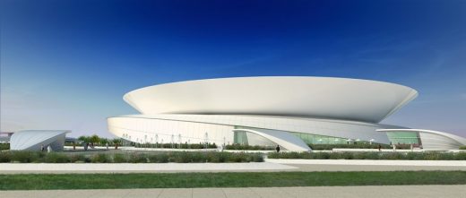 New Doha Tennis Stadium at Khalifa Sports Park by Arup Associates architects