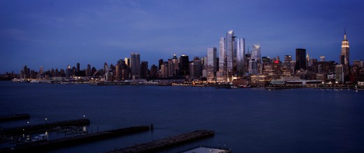 Evening View Of Hudson Yards, From The Hudson River