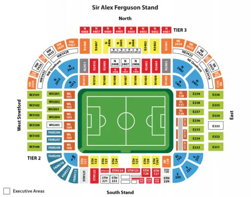 Old Trafford Stadium seating plan