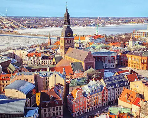 Riga Latvia buildings - roofscape