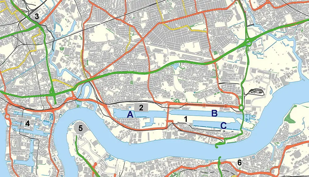 Royal Docks London map