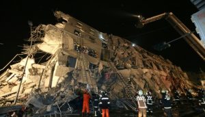 Tainan earthquake building destruction