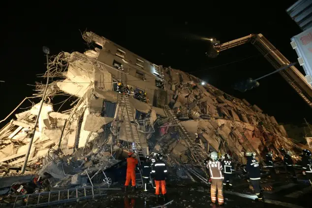 Tainan Earthquake Building Destruction, Taiwan