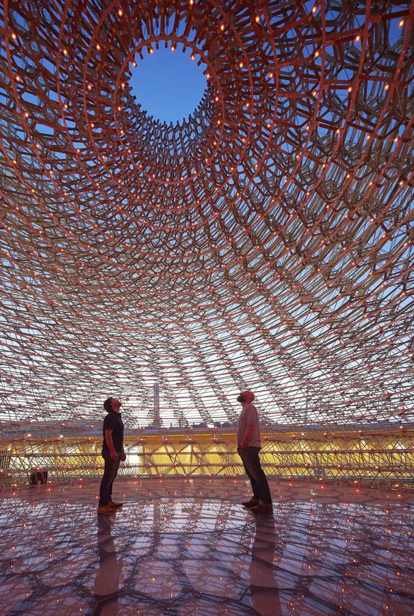 UK Pavilion internal shot at dusk