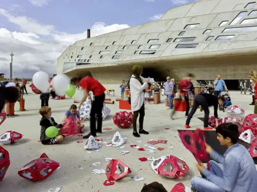 Phaeno Science Centre pop-up structures in Wolfsburg