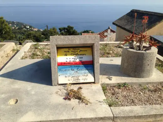 Architect Le Corbusier's grave in south of France