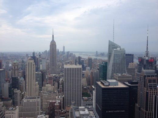 New York skyscrapers viewed from the top of the Rockefeller Center