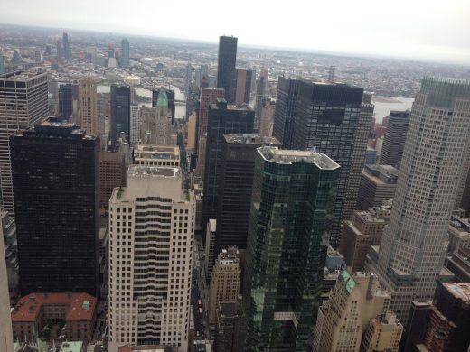 New York skyscrapers viewed from the top of the Rockefeller Center