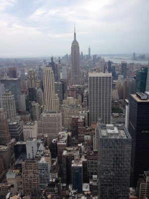 New York skyscrapers viewed from the top of the Rockefeller Center