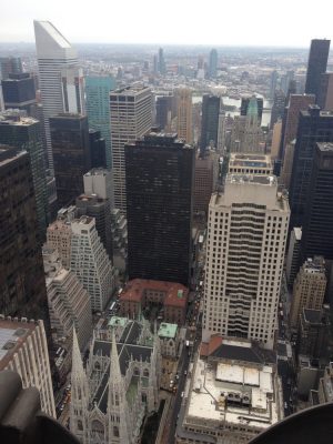 New York skyscrapers viewed from the top of the Rockefeller Center