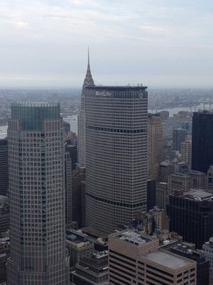 New York skyscrapers viewed from the top of the Rockefeller Center