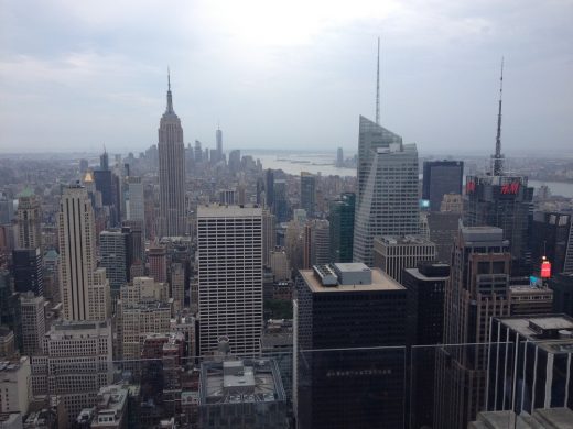 New York skyscrapers viewed from the top of the Rockefeller Center