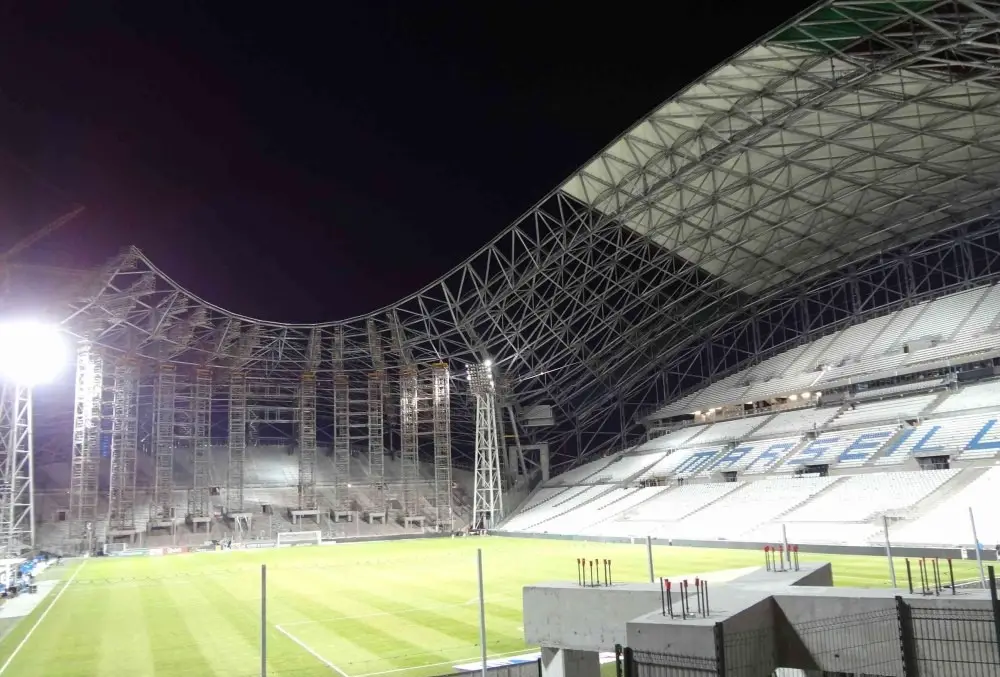 Stade Vélodrome à Marseille  Stadium architecture, Stadium design, Stadium