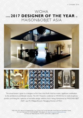 WOHA Maison&Objet Asia Designer of the Year 2017