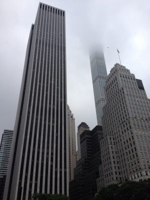 432 Park Avenue tower in the mist