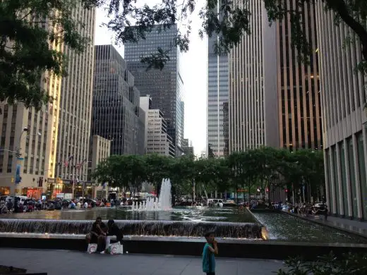 Avenue of the Americas pool W 50th St - New York Public Realm