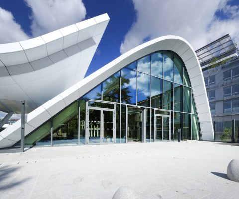 Evergreen Campus Reception design by Arte Charpentier Architectes