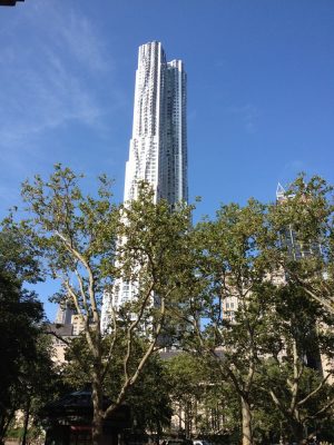 New York by Gehry building Lower Manhattan