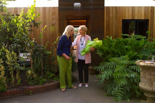 Liz Peace with Roots and Shoots Director Linda Philips