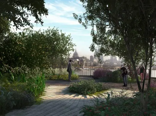 Garden Bridge across the River Thames in London