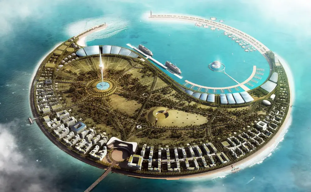 Nanhai Pearl Artificial Island in Haikou Bay