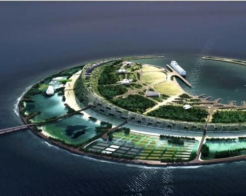 Nanhai Pearl Artificial Island in Haikou Bay