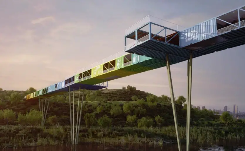 Tel Aviv Shipping Container Bridge