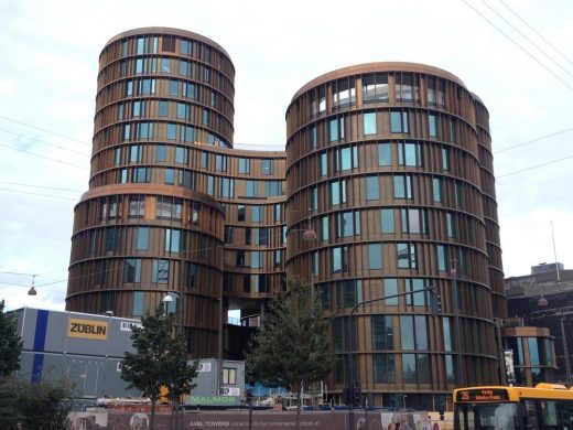 Golden Copenhagen building towers