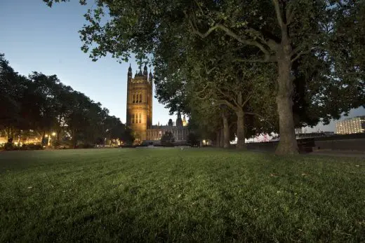 View of the Palace of Westminster from Victoria Tower Gardens