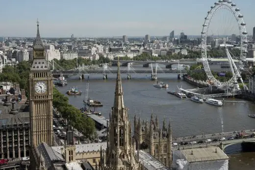 Aerial of Westminster from Victoria Tower London