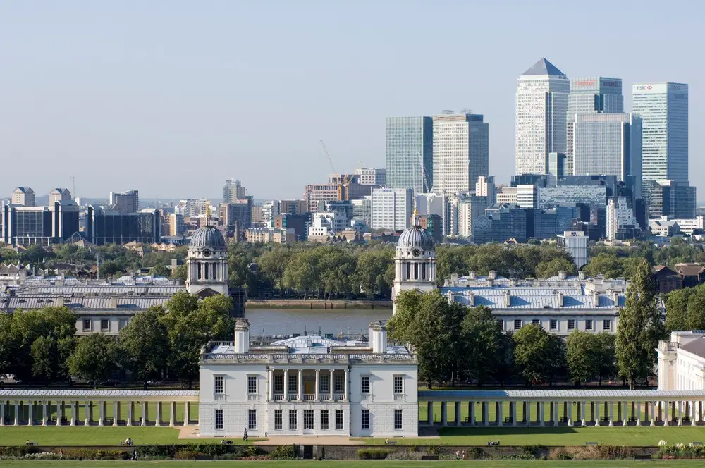Queen's House Greenwich with Canary Wharf