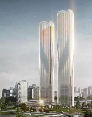 Zhejiang Gate Towers in China by LAVA